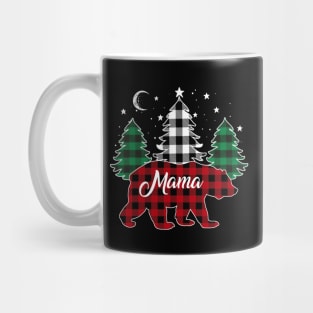 Mama Bear Buffalo Red Plaid Matching Family Christmas Mug